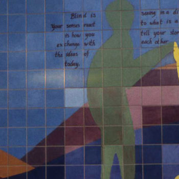 photo of tile mosaic art of figure