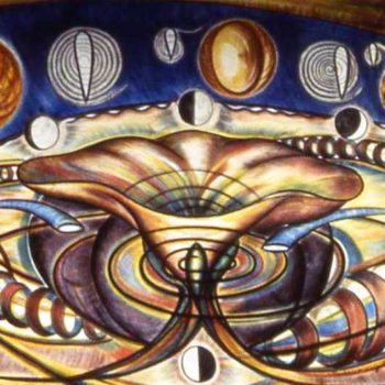 ethereal abstract mural