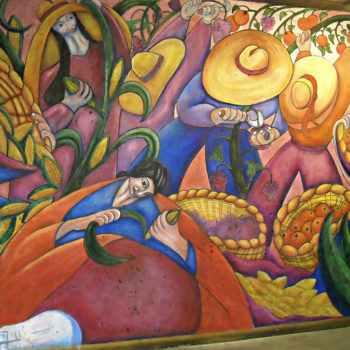 Mural that looks inspired by Diego riviera