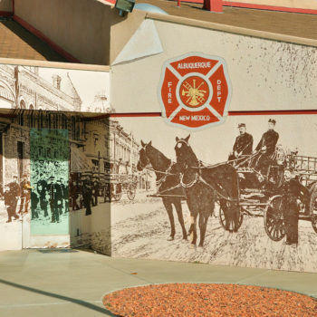 classic style wall mural of horse drawn carriage