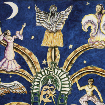 mural of starry night angles