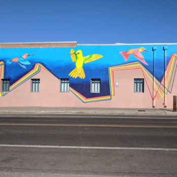 mural of bird dance over house design
