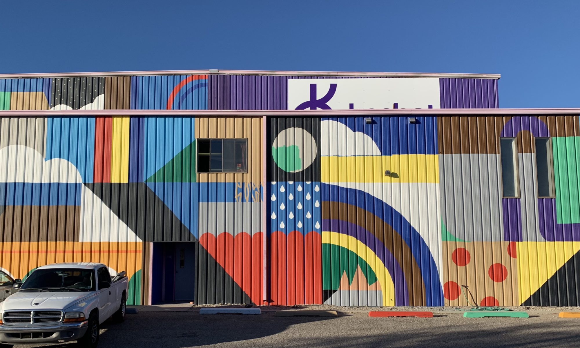mural of elementary style blocks