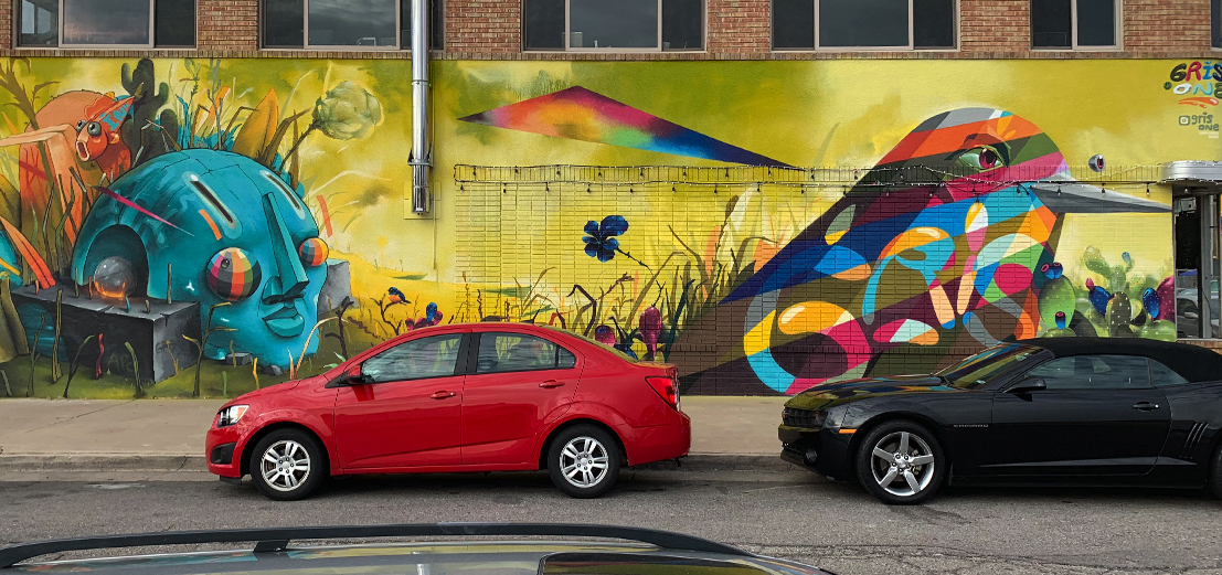 photo of bright mural design