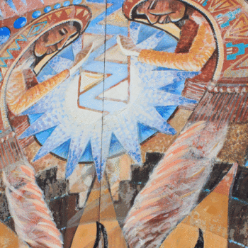 mural of kokopelli light worshipers