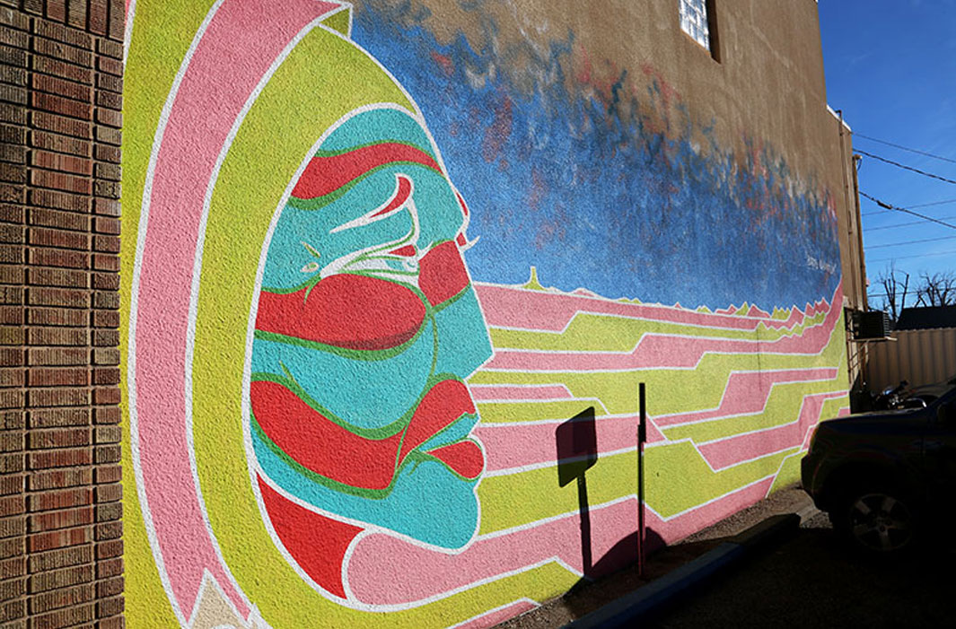 mural of stripped profile