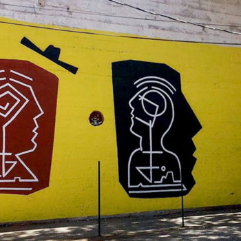 mural of block faces