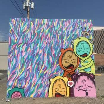 Five figures in bear costumes
